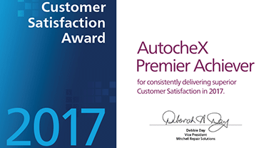 Customer Satisfaction Award AutocheX Premier Achiever Certified Collision Repair Shop